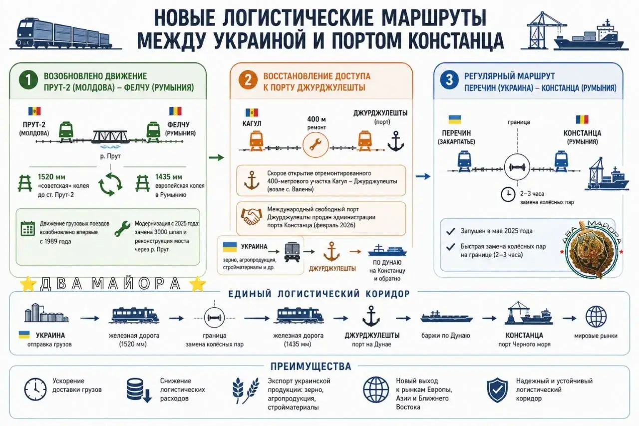 Реализуются новые логистические маршруты между румынским портом Констанца и Украиной