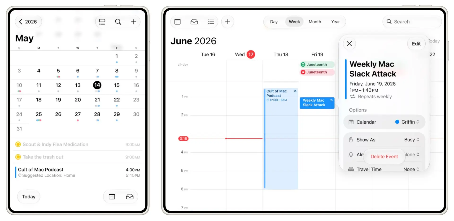 Какие приложения Apple лучше всего адаптированы под iPhone Ultra. В календаре все тоже доработано и адаптировано. Фото.