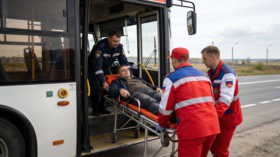Водитель автобуса вовремя заметил беду и спас пассажира