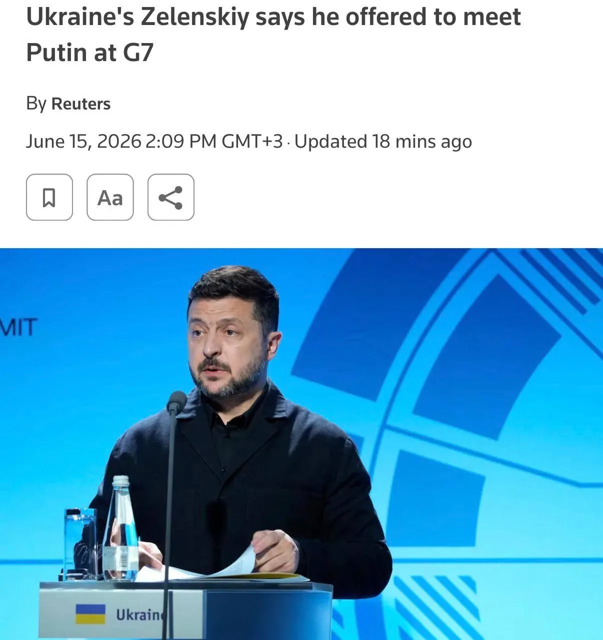Зеленский предложил Путину встречу на саммите G7, который пройдет сегодня во Франции