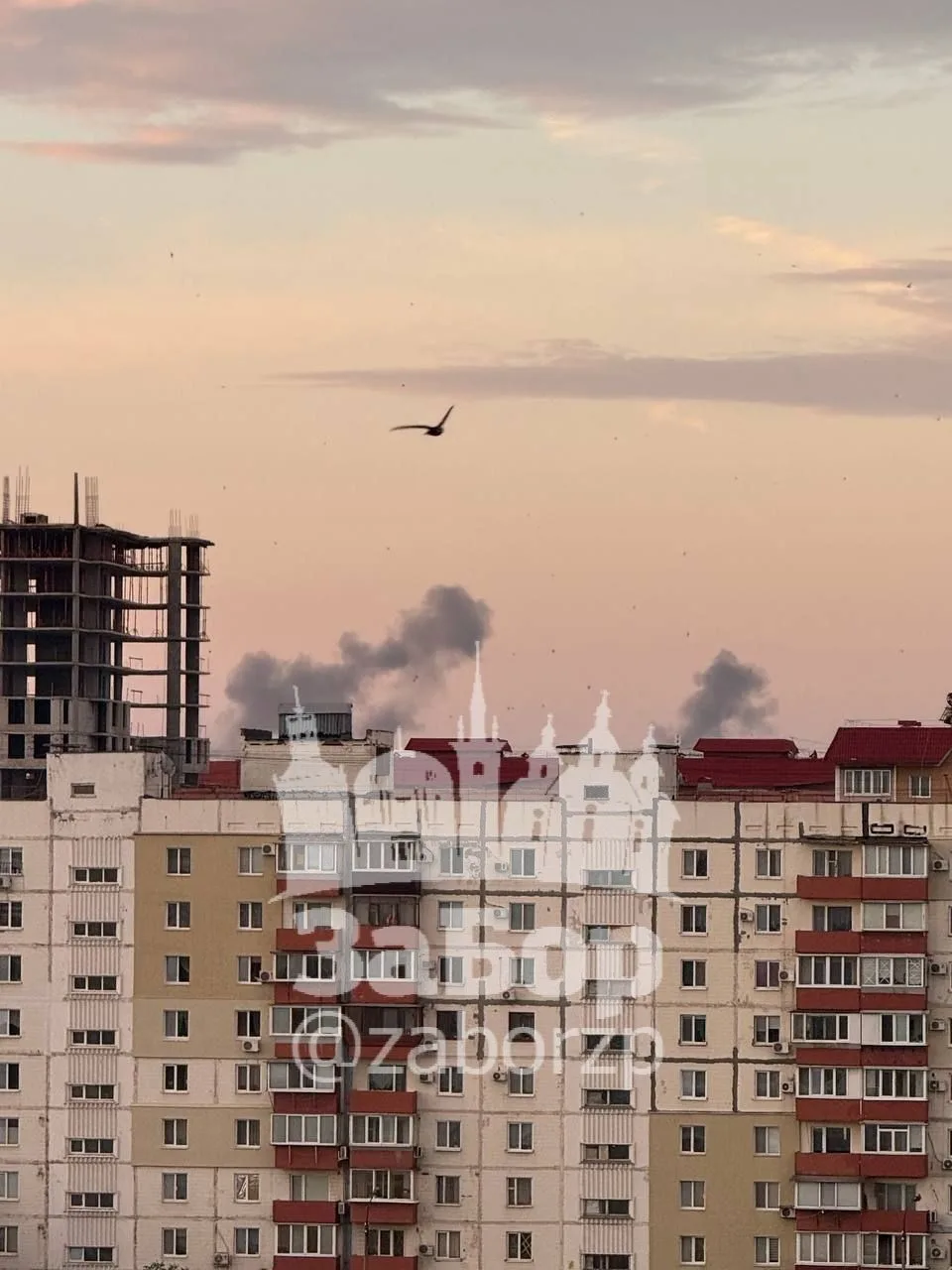 Стоянка украинских большегрузов заполыхала в Запорожской области