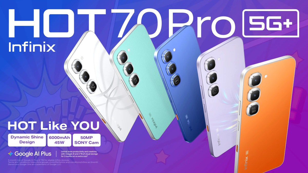 Infinix Hot 70 Pro поставляется в шести различных вариантах отделки картинка Infinix Hot 70 Pro поставляется в шести различных вариантах отделки