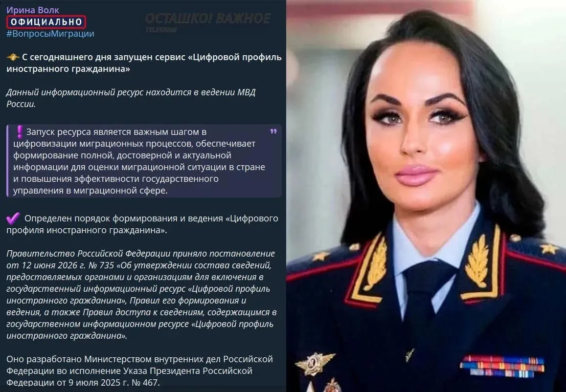 В России запущен «Цифровой профиль иностранного гражданина» с полными данными о мигрантах