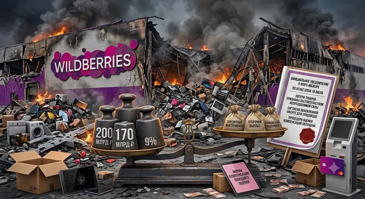 Ущерб от атаки БПЛА на склады Wildberries оценили почти в 200 млрд рублей