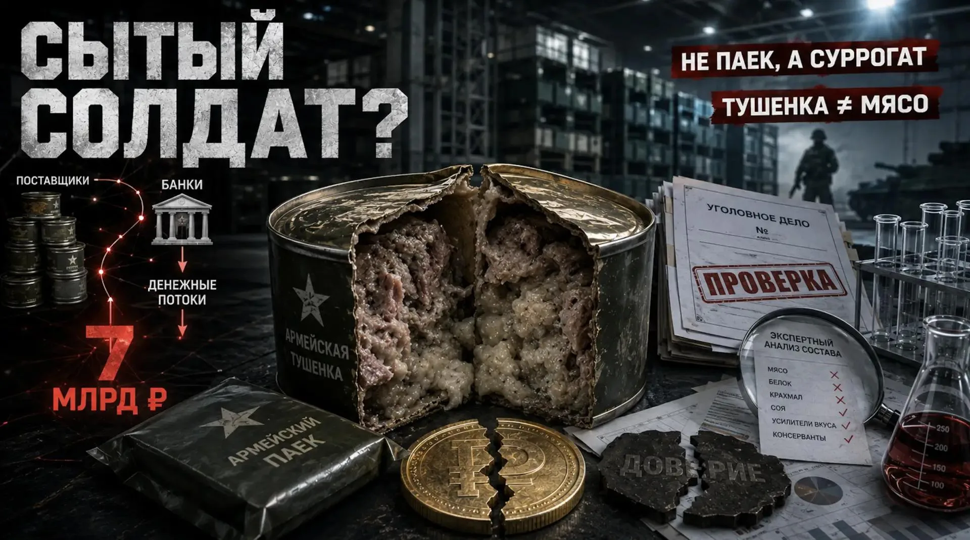 «Сытый солдат – основа армии»? Как чиновники сколотили миллиарды на тушенке для бойцов СВО из костей и крахмала