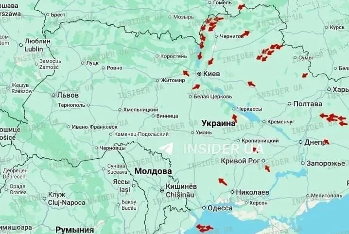 Началась новая волна воздушной атаки по объектам на Украине