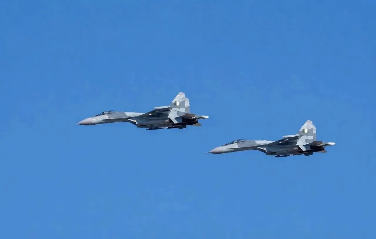 Свежие кадры пары истребителей Су-35 ВВС Алжира. Наши дни