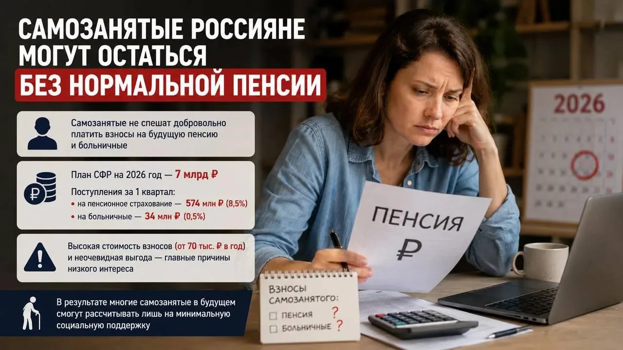 Самозанятые рискуют остаться без полноценной пенсии