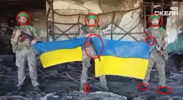 Разбор украинской постановки. Ролик с бойцами 425 ошп «Скеля» ВСУ якобы внутри ДК «Октябрь» в н.п. Константиновка.