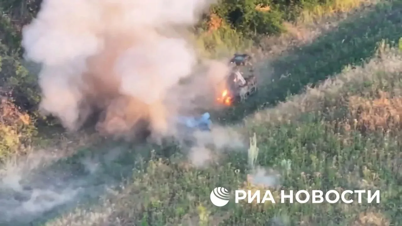 Противостояние российского FPV-дрона и украинского НРК с пулеметом M2 Browning закончилось не в пользу последнего