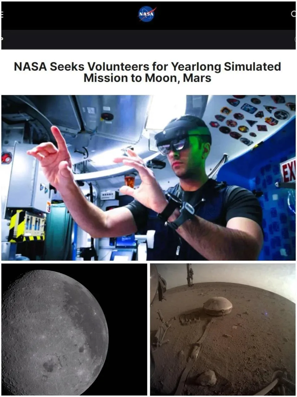 NASA ищет добровольцев, которые год проведут на Марсе и Луне, но есть нюанс