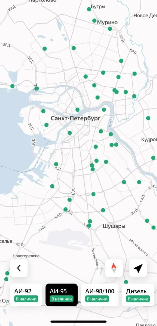 «Яндекс» открыл карту с топливом и очередями на АЗС: сервис доступен всем водителям