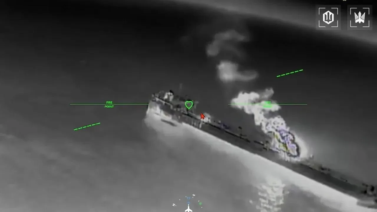 Очередные кадры ударов по 9 танкерам в том же массовом скоплении в Азовском море, опубликованные противником
