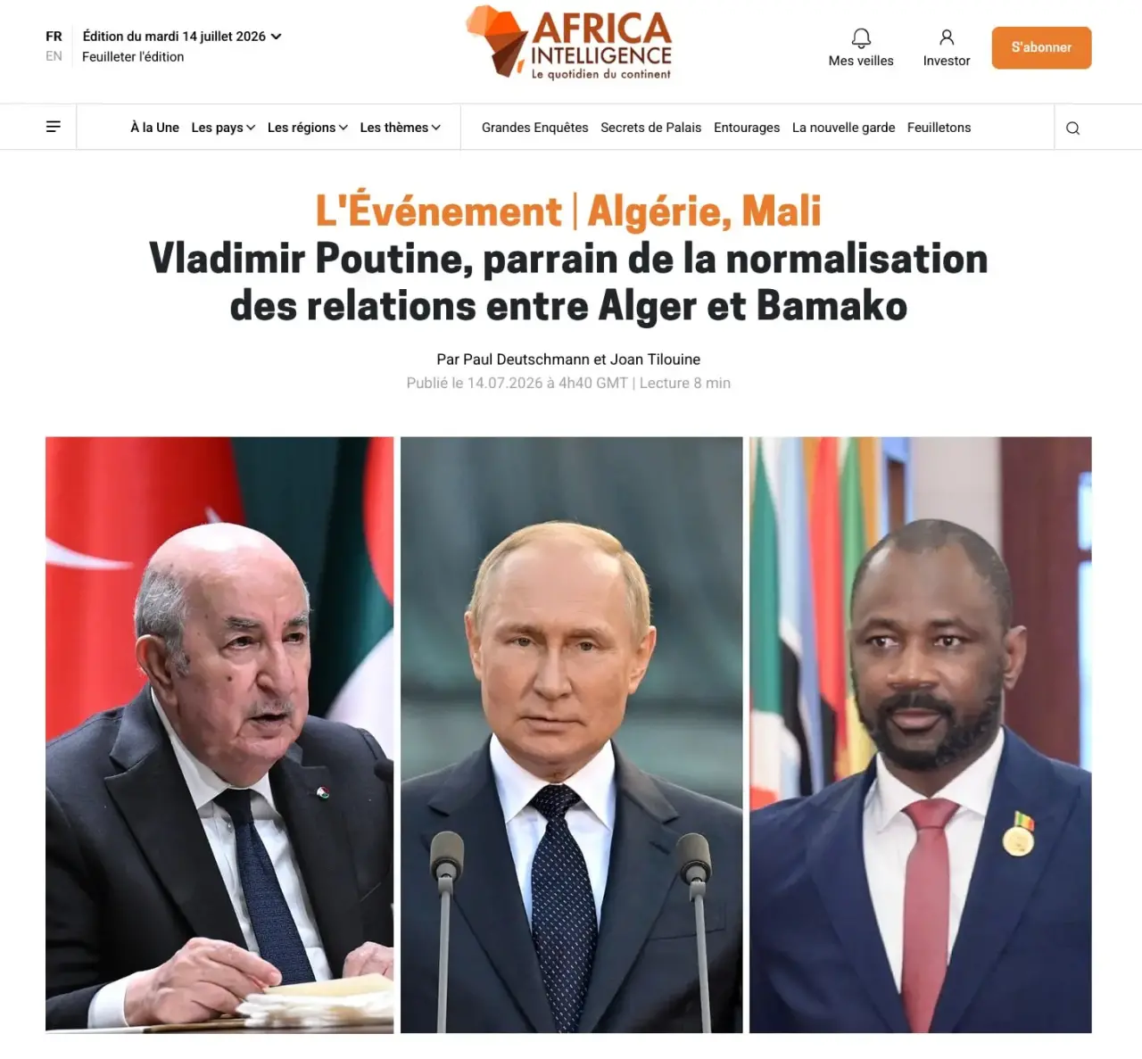 Есть порох в пороховницах: российская помощь в алжирско-малийском диалоге