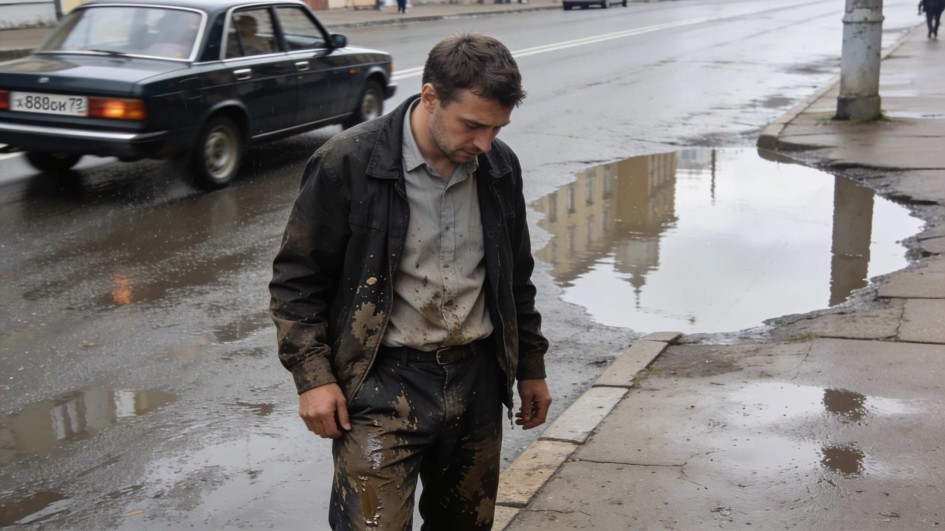 Водителя могут арестовать на 15 суток за обливание пешехода из лужи
