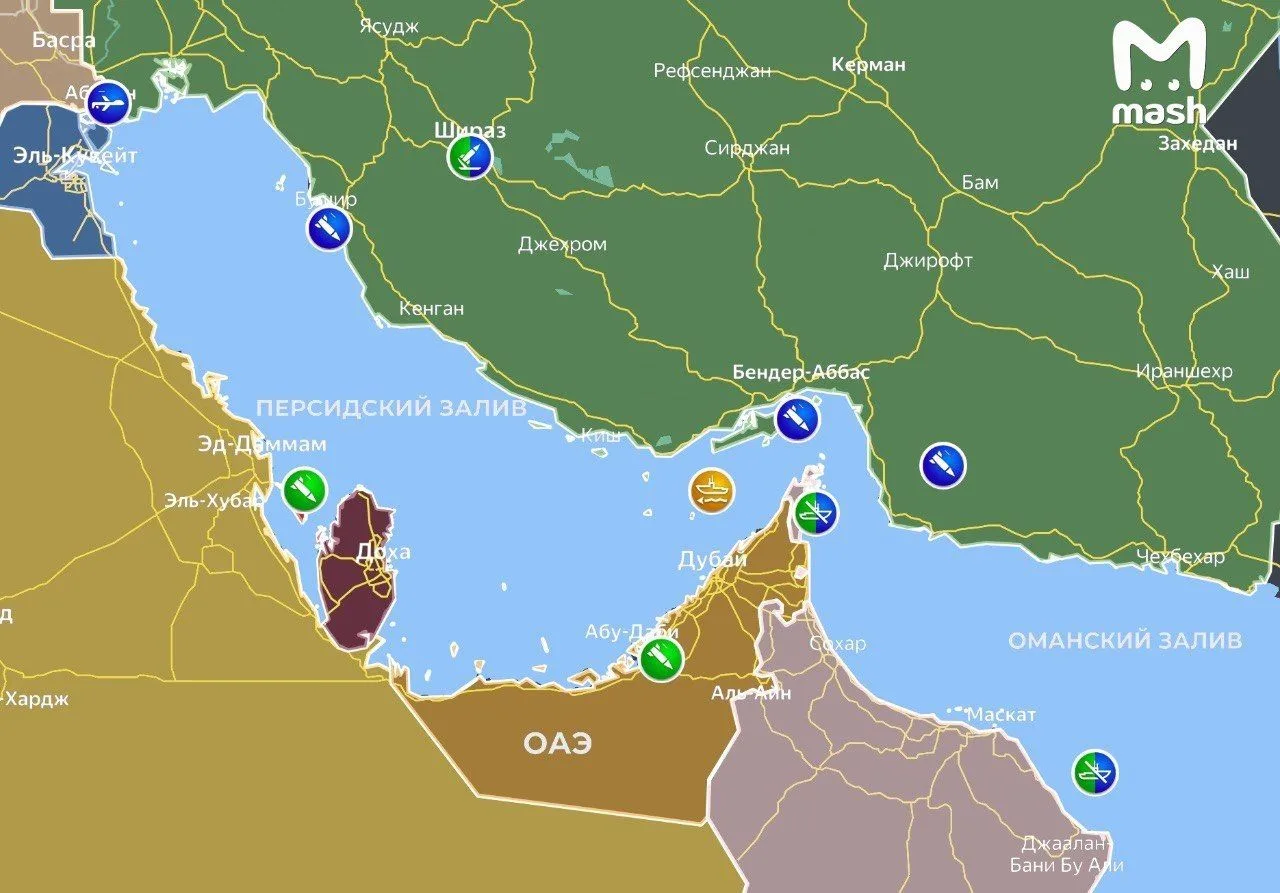 Иран ночью атаковал американские базы в Бахрейне, Кувейте, Иордании и ОАЭ — в ответ США нанесли серию ударов по иранским военным объектам. Атака длилась около пяти часов