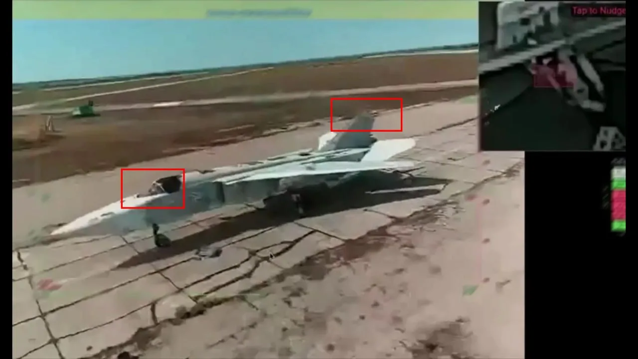 Удар дрона-камикадзе Hornet по бомбардировщику Су-24М на авиабазе Саки в Крыму