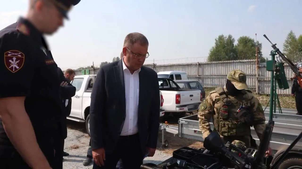 7,62-мм ручной пулемет Дегтярёва ДПМ в прицепе, одной из мобильных огневых групп Росгвардии