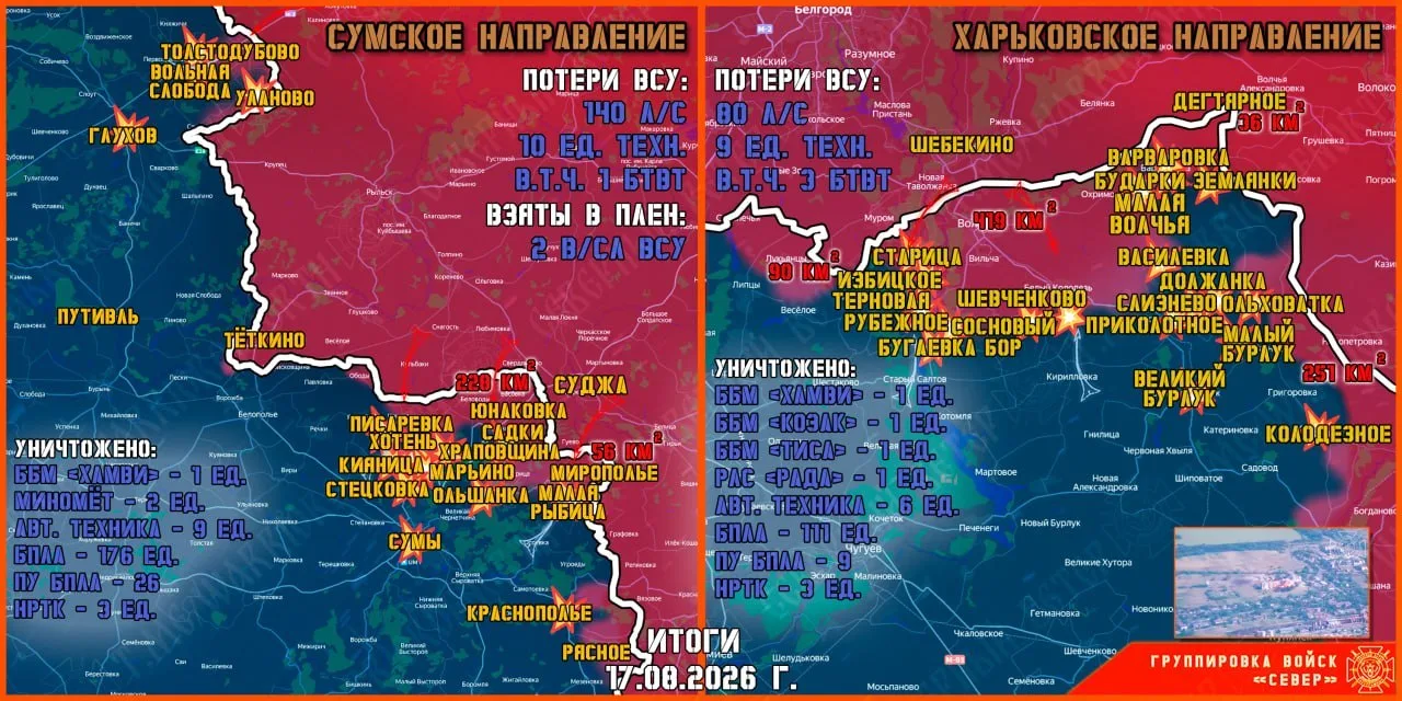 Фронтовая сводка на 18 августа 2026 года от группировки Север