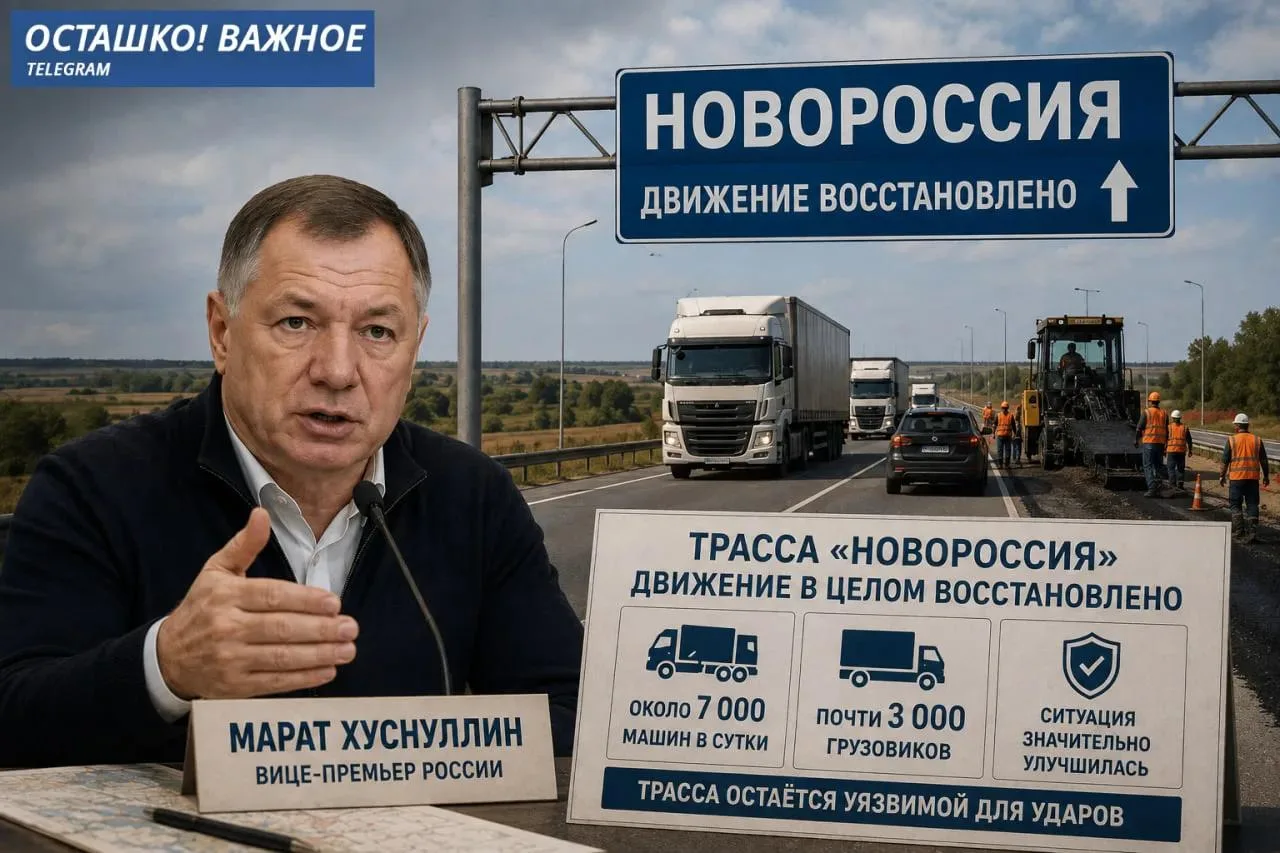 Хуснуллин: движение на трассе «Новороссия» в целом восстановлено