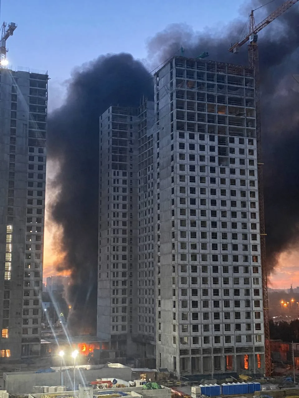Новые кадры атаки БПЛА на Московскую область