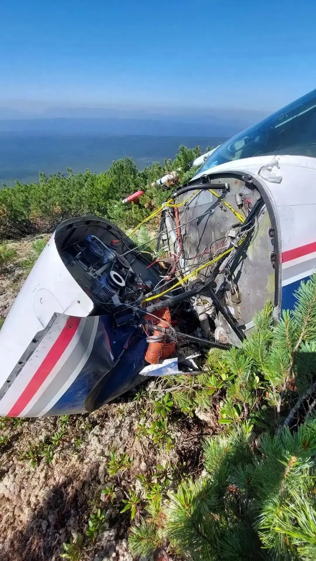 Двое суток в тайге. Первые кадры с места крушения Cessna 182