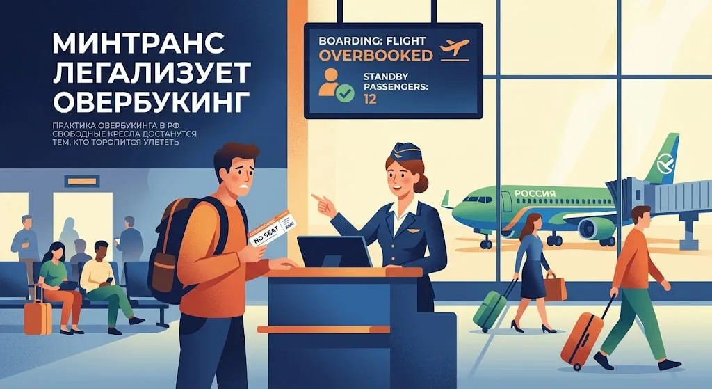Минтранс легализует овербукинг: свободные кресла достанутся тем, кто торопится улететь