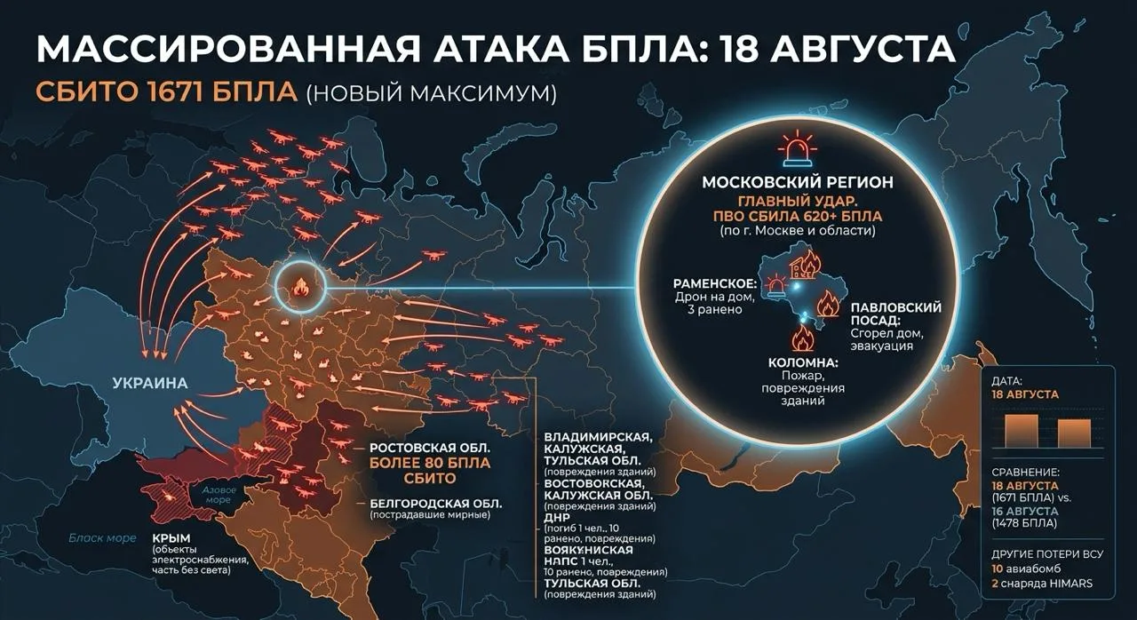 ПВО сбила рекордные 1671 БПЛА: ВСУ устроили самую массированную атаку с начала СВО
