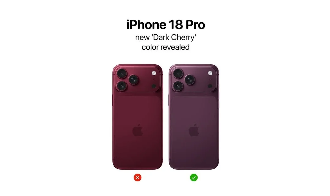 Наконец-то мы узнали настоящий цвет «тёмно-вишнёвый» для iPhone 18 Pro
