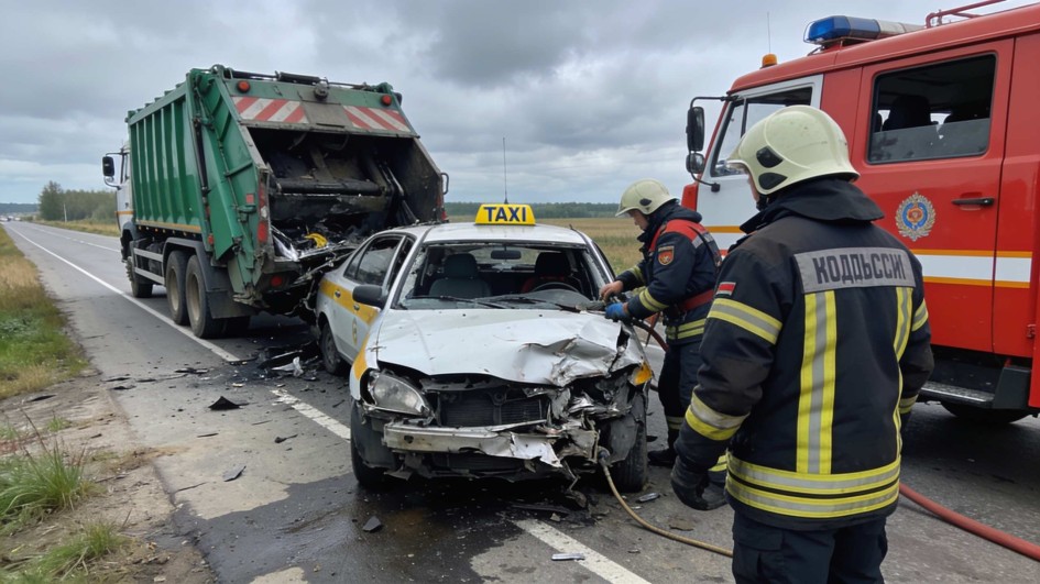 Водитель такси погиб в аварии с мусоровозом во Всеволожском районе