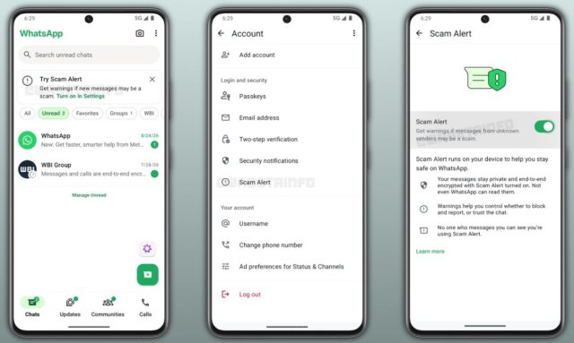Функция оповещения о мошенничестве в WhatsApp теперь доступна для бета-тестирования на Android