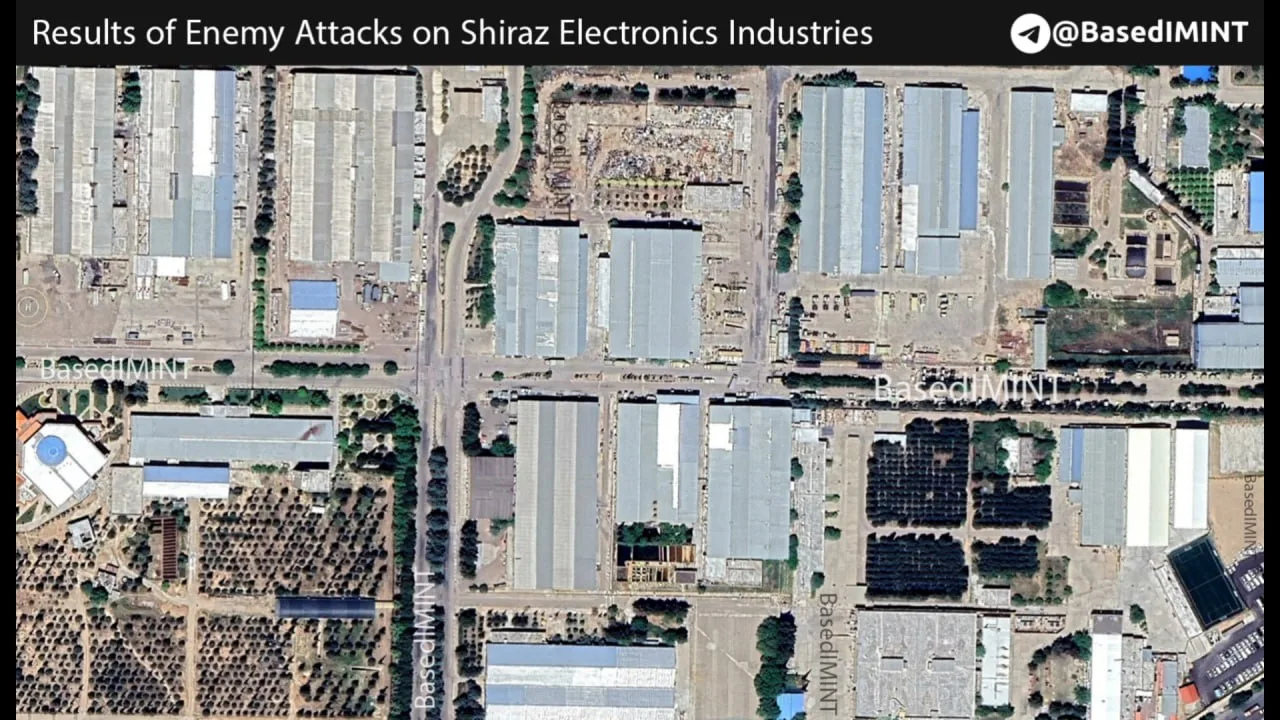 Так теперь выглядит предприятие Iran Electronic Industries (Shiraz Electronics Industries) в иранском Ширазе после бомбардировок США и Израиля